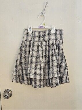 Evelyn tweed checkered skirt